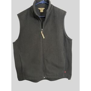 Woolrich Fleece Vest Full Zip Mock Neck Black Men's Medium Outdoor